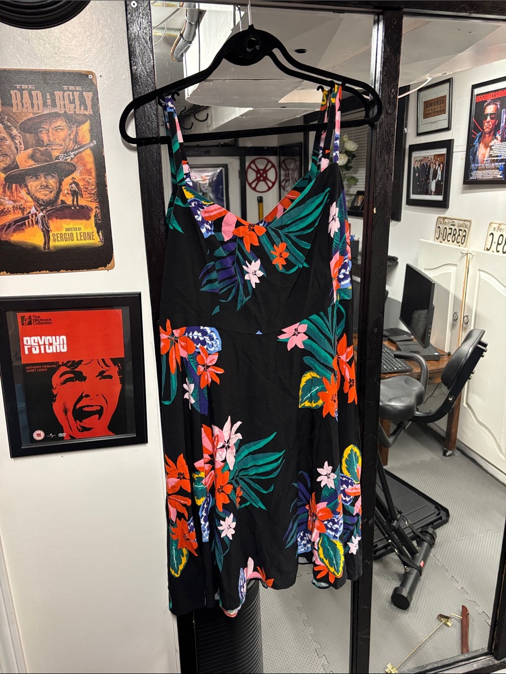 Old Navy Black Strapless Floral Sundress with Multicolor Print